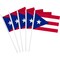 G128 12 Pack Handheld Puerto Rico Puerto Rican Stick Flags | 4x6 In | Printed 150D Polyester, Country Flag, Solid Plastic Stick, Spear White Tip